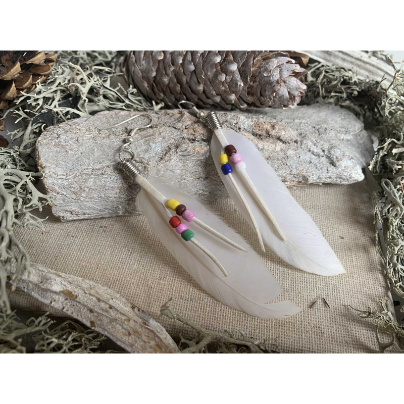 Pendientes plumas